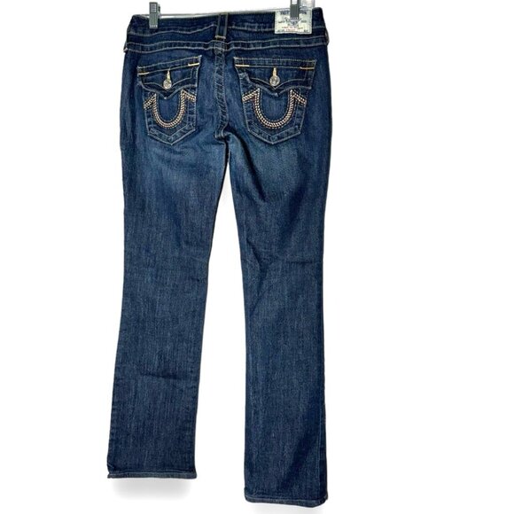 VTG True Religion Made In USA Straight Leg Jeans Denim Big T Joey Dark W27 Retro - Picture 2 of 11